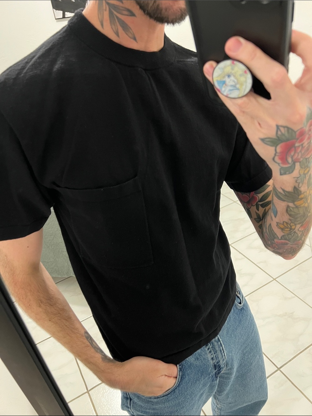 Uniqlo Black Short-Sleeve Pocket Tee